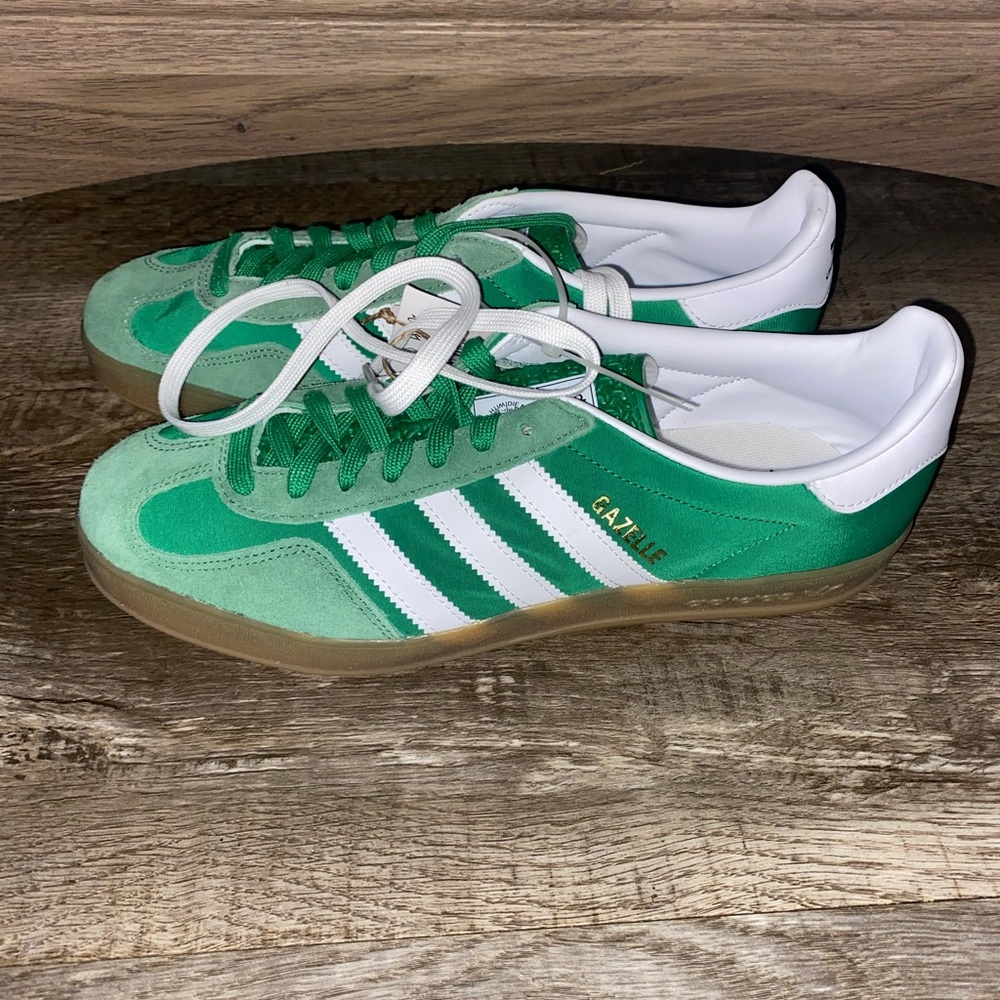 Adidas Men's Green and White Samba Sneakers